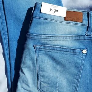 NWT Judy Blue Skinny Jeans Size 9/29 Blue Faded Designer Denim Tapered Fit